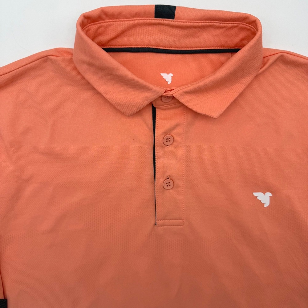 Macade Golf Polo Men Large Orange Short Sleeve Performance Stretch Athletic